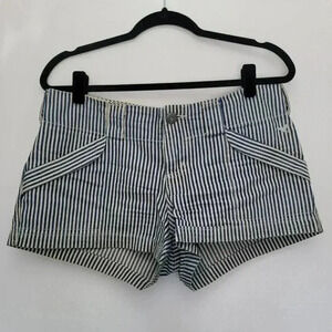 Grane Blue and Beige Striped Shorts